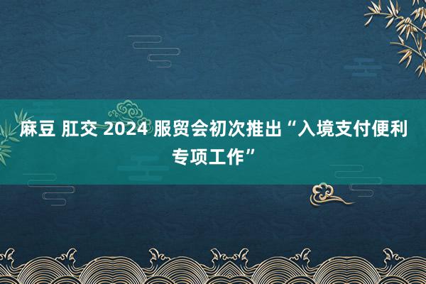 麻豆 肛交 2024 服贸会初次推出“入境支付便利专项工作”