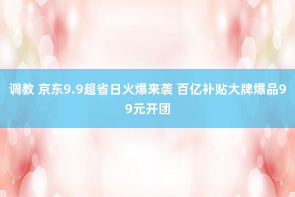 调教 京东9.9超省日火爆来袭 百亿补贴大牌爆品99元开团