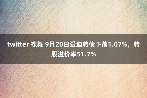 twitter 裸舞 9月20日爱迪转债下落1.07%，转股溢价率51.7%