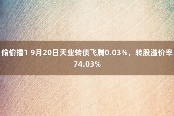 偷偷撸1 9月20日天业转债飞腾0.03%，转股溢价率74.03%