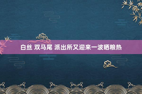 白丝 双马尾 派出所又迎来一波晒粮热