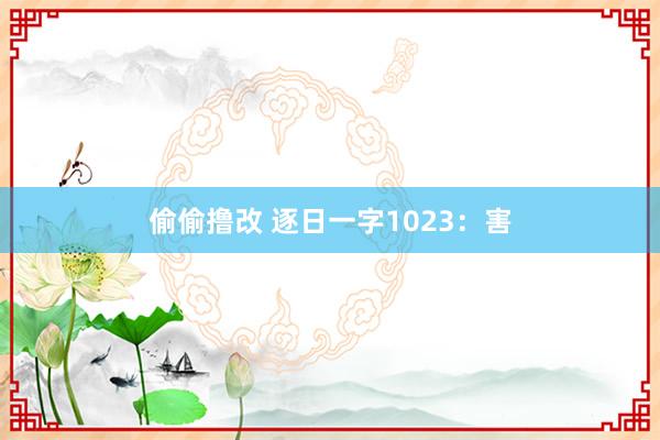 偷偷撸改 逐日一字1023：害