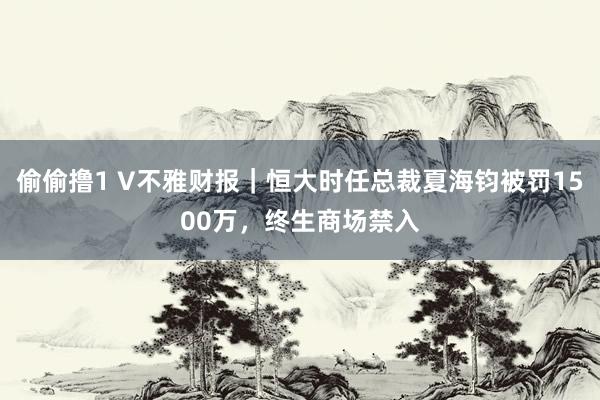 偷偷撸1 V不雅财报｜恒大时任总裁夏海钧被罚1500万，终生商场禁入