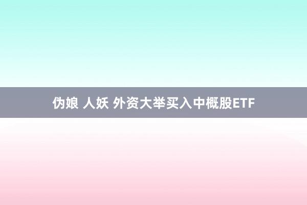 伪娘 人妖 外资大举买入中概股ETF