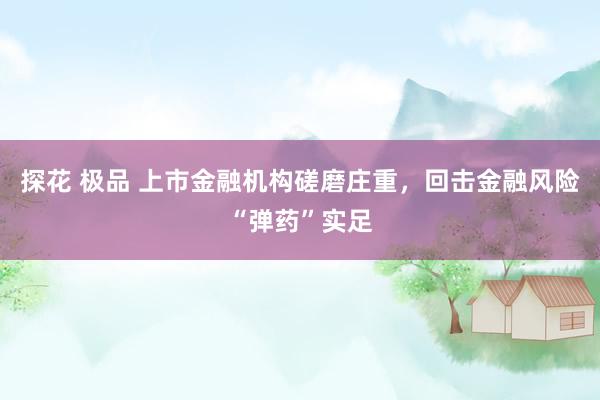 探花 极品 上市金融机构磋磨庄重，回击金融风险“弹药”实足