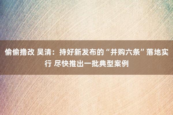 偷偷撸改 吴清：持好新发布的“并购六条”落地实行 尽快推出一批典型案例