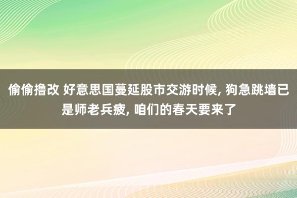 偷偷撸改 好意思国蔓延股市交游时候， 狗急跳墙已是师老兵疲， 咱们的春天要来了