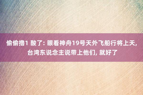 偷偷撸1 酸了: 眼看神舟19号天外飞船行将上天， 台湾东说念主说带上他们， 就好了