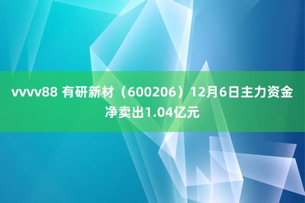 vvvv88 有研新材（600206）12月6日主力资金净卖出1.04亿元