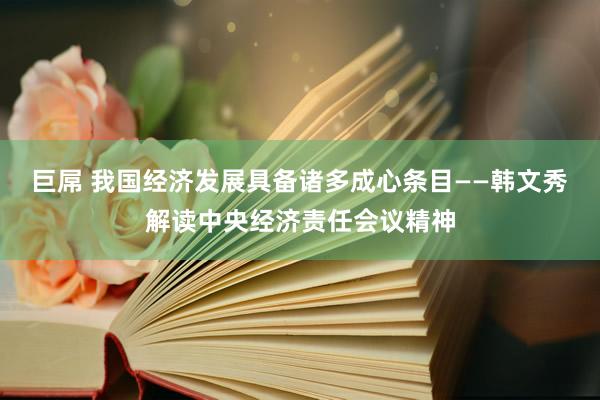 巨屌 我国经济发展具备诸多成心条目——韩文秀解读中央经济责任会议精神