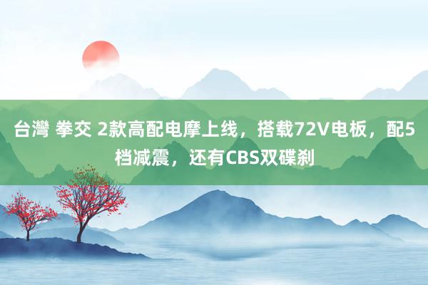 台灣 拳交 2款高配电摩上线，搭载72V电板，配5档减震，还有CBS双碟刹