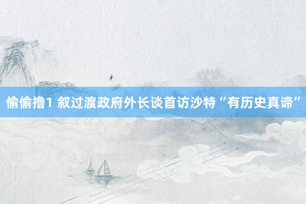 偷偷撸1 叙过渡政府外长谈首访沙特“有历史真谛”