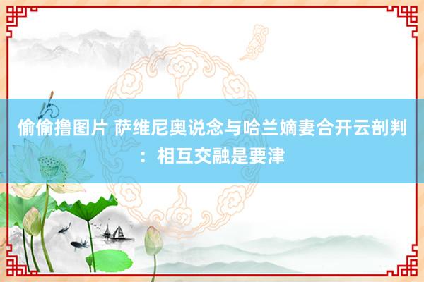 偷偷撸图片 萨维尼奥说念与哈兰嫡妻合开云剖判：相互交融是要津