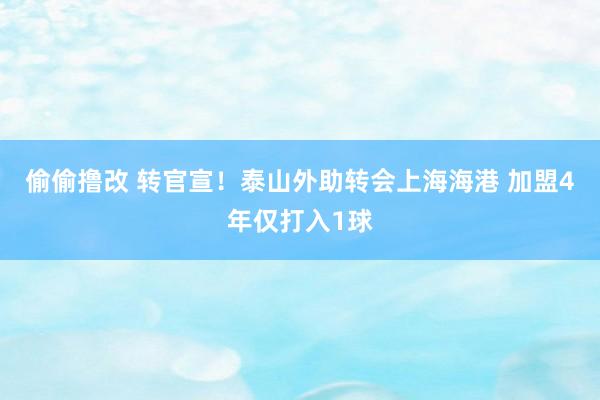 偷偷撸改 转官宣！泰山外助转会上海海港 加盟4年仅打入1球