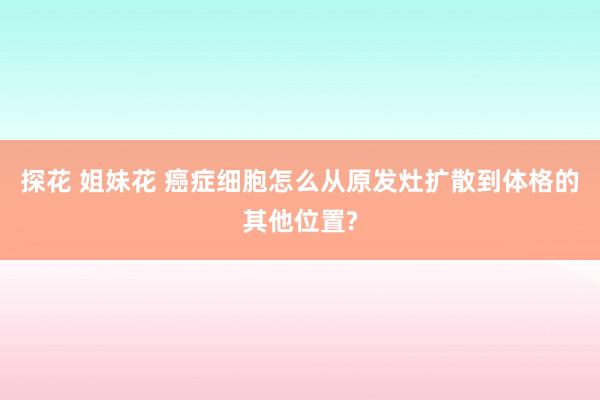 探花 姐妹花 癌症细胞怎么从原发灶扩散到体格的其他位置?